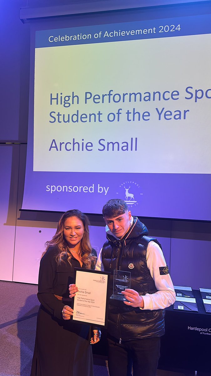 Hartlepool College (@hartlepoolfe) on Twitter photo Student of the Year 2024 ~ High Performance Sport ~ ARCHIE SMALL ~ Congratulations! sponsored by <a href="/Official_HUFC/">Hartlepool United</a> #HCFECOA2024 #TransformingLives <a href="/hcfehighpsport/">HCFE High Performance Sport</a> #175yrs Student of the Year 2024 ~ High Performance Sport ~ ARCHIE SMALL ~ Congratulations! sponsored by <a href="/Official_HUFC/">Hartlepool United</a> #HCFECOA2024 #TransformingLives <a href="/hcfehighpsport/">HCFE High Performance Sport</a> #175yrs