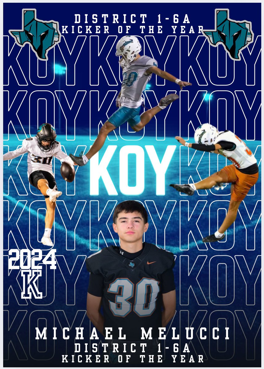 PebbleHHS_FB's tweet photo. Congratulations to Michael Melucci for being named District 1-6A Kicker of the year. https://t.co/hWyFgm8rON