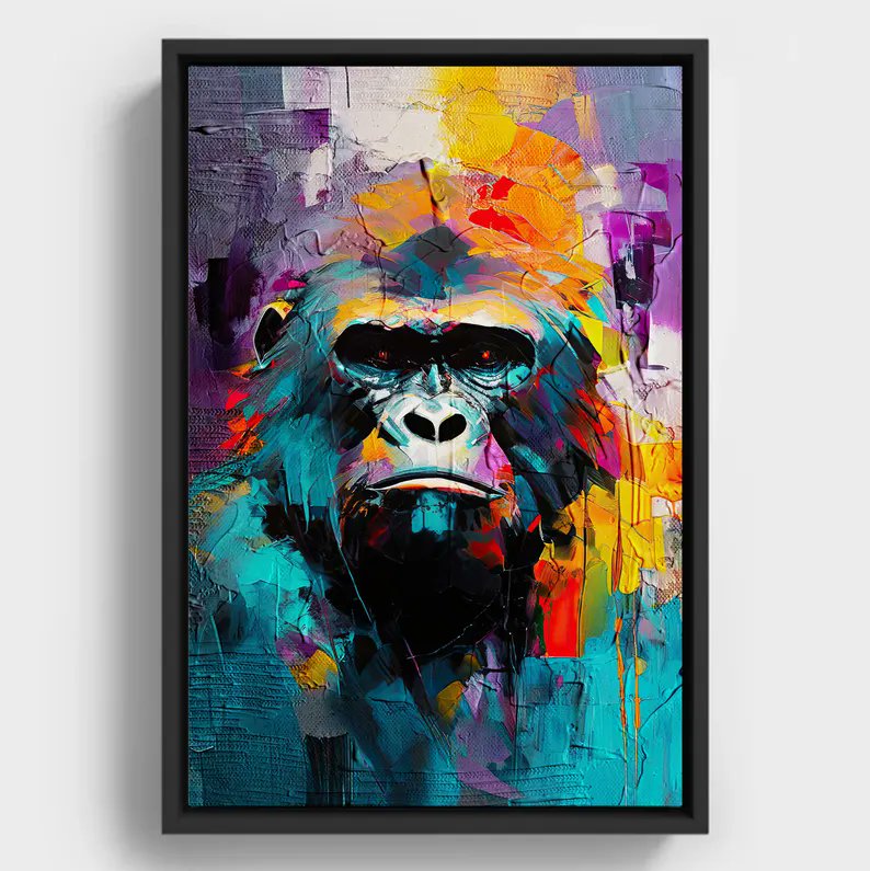 Add a bold and modern touch to your space with this vibrant Abstract Gorilla Art Print
etsy.com/listing/182984…