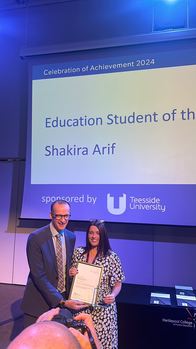 Hartlepool College (@hartlepoolfe) on Twitter photo Student of the Year 2024 ~ Education ~ SHAKIRA ARIF ~ Congratulations! Sponsored by @TeesideUni #HCFECOA2024 #TransformingLives <a href="/hcfehce/">HCFE Health Care And Education</a> #175yrs Student of the Year 2024 ~ Education ~ SHAKIRA ARIF ~ Congratulations! Sponsored by @TeesideUni #HCFECOA2024 #TransformingLives <a href="/hcfehce/">HCFE Health Care And Education</a> #175yrs