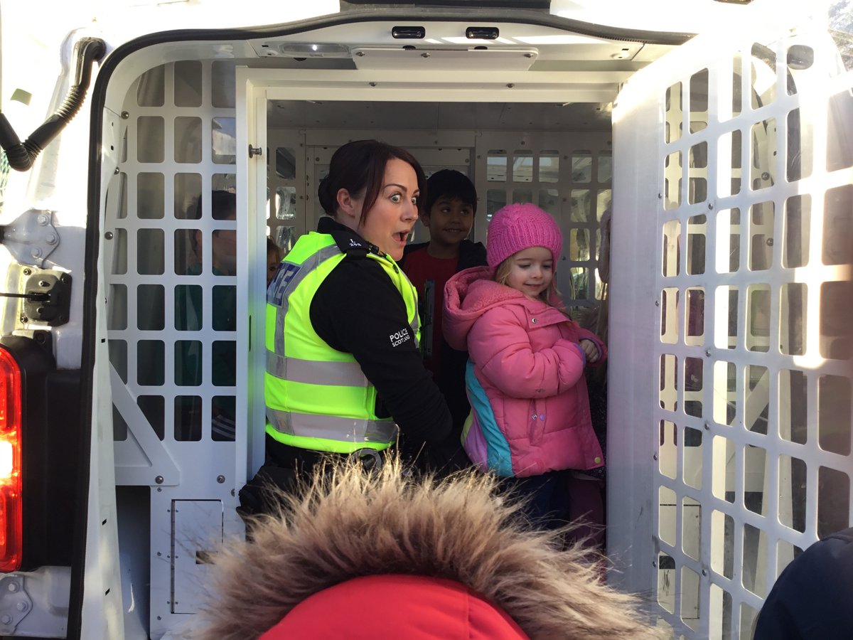 The children from our ELC received a very special visitor today. PC Wells came along to speak to us about what the police do to keep us all safe. We were even lucky enough to have a look in her police van and have a shot in the prison cell in the back!
<a href="/PSOSArgWestDunb/">Police Scotland Argyll & West Dunbartonshire</a>