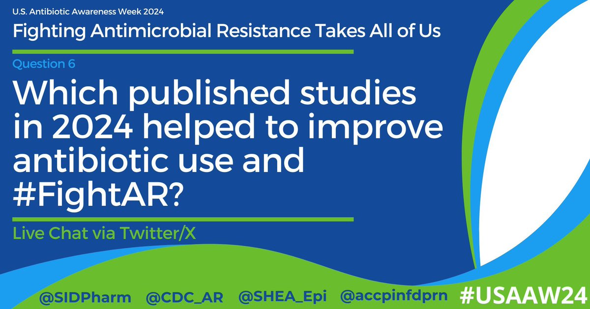 Q6. Which published studies in 2024 helped to improve antibiotic use and #FightAR? #USAAW24