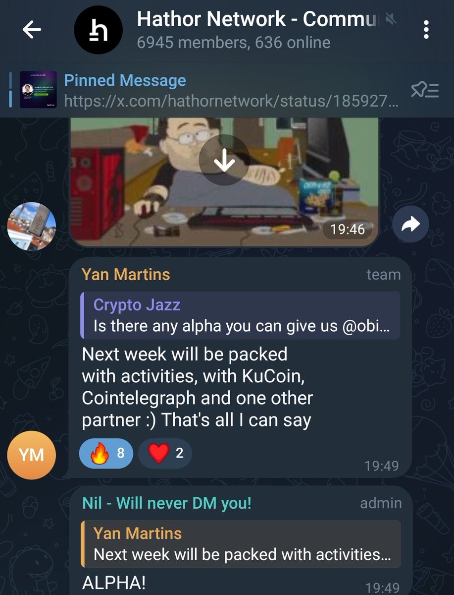 thoth_wkeeper's tweet photo. Alpha news from $HTR @HathorNetwork from CEO himself $DZR next week is 🟢 https://t.co/55a9bX2Nny