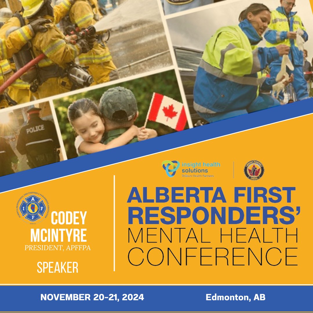 The 2024 Alberta First Responders' Mental Health Conference is happening for the first time in Edmonton! A huge thank you to Trillium Health Partners’ Insight Health Solutions and Wounded Warriors Canada for leading this event.  #MentalHealthMatters #FirstResponders