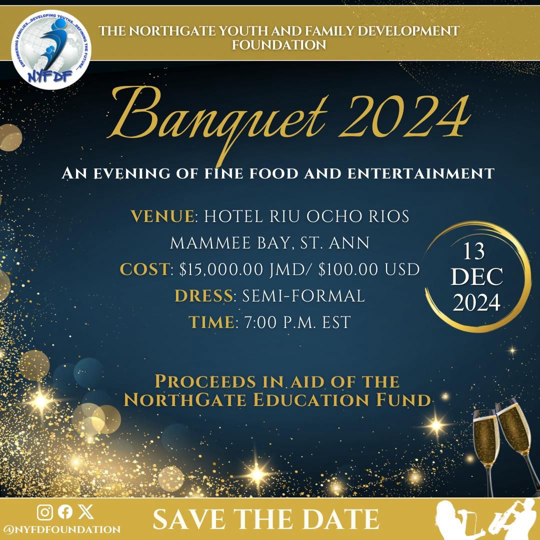 NorthGateHigh's tweet image. "Mark your calendars! 🎉 Join us at the NorthGate Youth and Family Development Foundation Banquet 2024 for an evening of elegance, fine dining, and entertainment in support of the NorthGate Education Fund. 🎓✨"

#banquet #nyfdf #finedining #fundraising