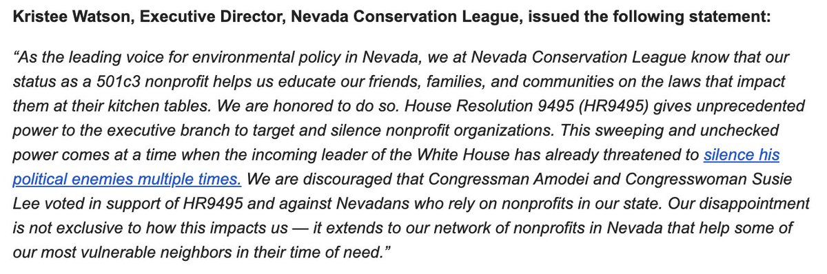 Institute for a Progressive Nevada (@progressfornv) on Twitter photo .<a href="/NVconservation/">NV Conservation League</a> on <a href="/RepSusieLee/">Congresswoman Susie Lee</a> and <a href="/MarkAmodeiNV2/">Rep. Mark Amodei</a>'s votes for dangerous legislation to allow for political abuse .<a href="/NVconservation/">NV Conservation League</a> on <a href="/RepSusieLee/">Congresswoman Susie Lee</a> and <a href="/MarkAmodeiNV2/">Rep. Mark Amodei</a>'s votes for dangerous legislation to allow for political abuse