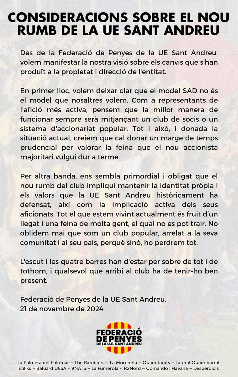 Federació Penyes UE Sant Andreu tweet media