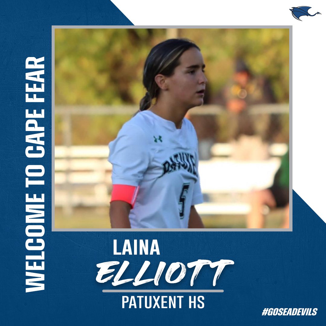 CapeFearWSoc's tweet photo. Signing announcement for 2025! We are excited to announce the addition of Laina Elliott of Patuxent HS and Southern Maryland Rush.

@goseadevils
@SOMDRushSoccer https://t.co/QZYqoPs92o