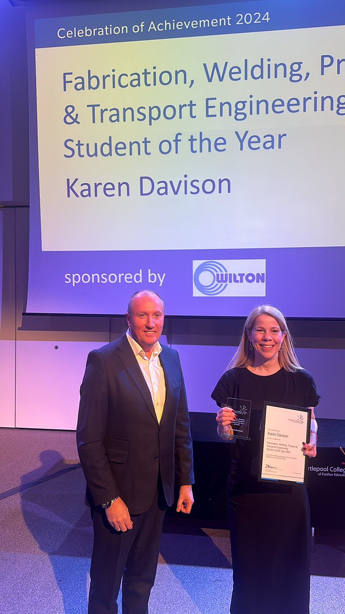 Hartlepool College (@hartlepoolfe) on Twitter photo Student of the Year 2024 ~ Fabrication, Welding, Process & Transport ~ KAREN DAVISON ~ Congratulations! Sponsored by <a href="/WiltonEngineer/">Wilton Engineering</a> #HCFECOA2024 #TransformingLives <a href="/hcfehce/">HCFE Health Care And Education</a> #175yrs Student of the Year 2024 ~ Fabrication, Welding, Process & Transport ~ KAREN DAVISON ~ Congratulations! Sponsored by <a href="/WiltonEngineer/">Wilton Engineering</a> #HCFECOA2024 #TransformingLives <a href="/hcfehce/">HCFE Health Care And Education</a> #175yrs