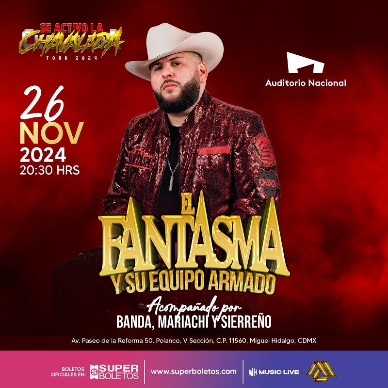 CapitalinoMx's tweet photo. 🎤 ¡El Fantasma te espera en un show inolvidable! Participa y gana tus pases dobles para este 26 de noviembre a las 20:30 hrs. 🎶 ¿Estás listo?
#ElFantasma #ConciertoImperdible #SORTEO

📩 Tu nombré completo 
Síguenos en redes 
Dale ❤️, RT https://t.co/gPpxVikoH5