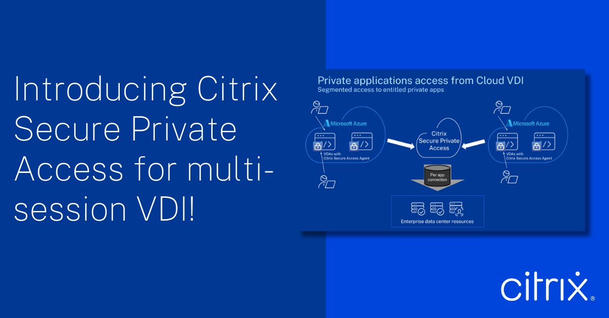 We're excited to announce the launch of #Citrix Secure Private Access for multi-session VDI, a comprehensive solution that's designed to protect user privacy &amp; data while ensuring seamless and secure remote access for all users. 

Learn more: spr.ly/6017svejL #ZeroTrust