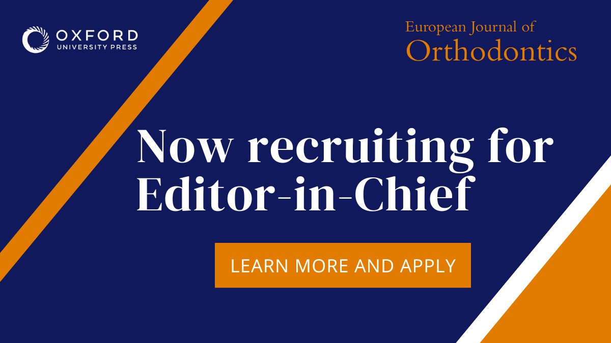 Oxford Journals (@oxfordjournals) on Twitter photo Exciting opportunity!
European Journal of Orthodontics is currently inviting applications for their next Editor-in-Chief. If you are passionate about advancing orthodontic research, we want to hear from you!
Learn more: oxford.ly/3Za0GHP
<a href="/EuroOrthodontic/">European Orthodontic Society</a> #Orthodontics Exciting opportunity!
European Journal of Orthodontics is currently inviting applications for their next Editor-in-Chief. If you are passionate about advancing orthodontic research, we want to hear from you!
Learn more: oxford.ly/3Za0GHP
<a href="/EuroOrthodontic/">European Orthodontic Society</a> #Orthodontics