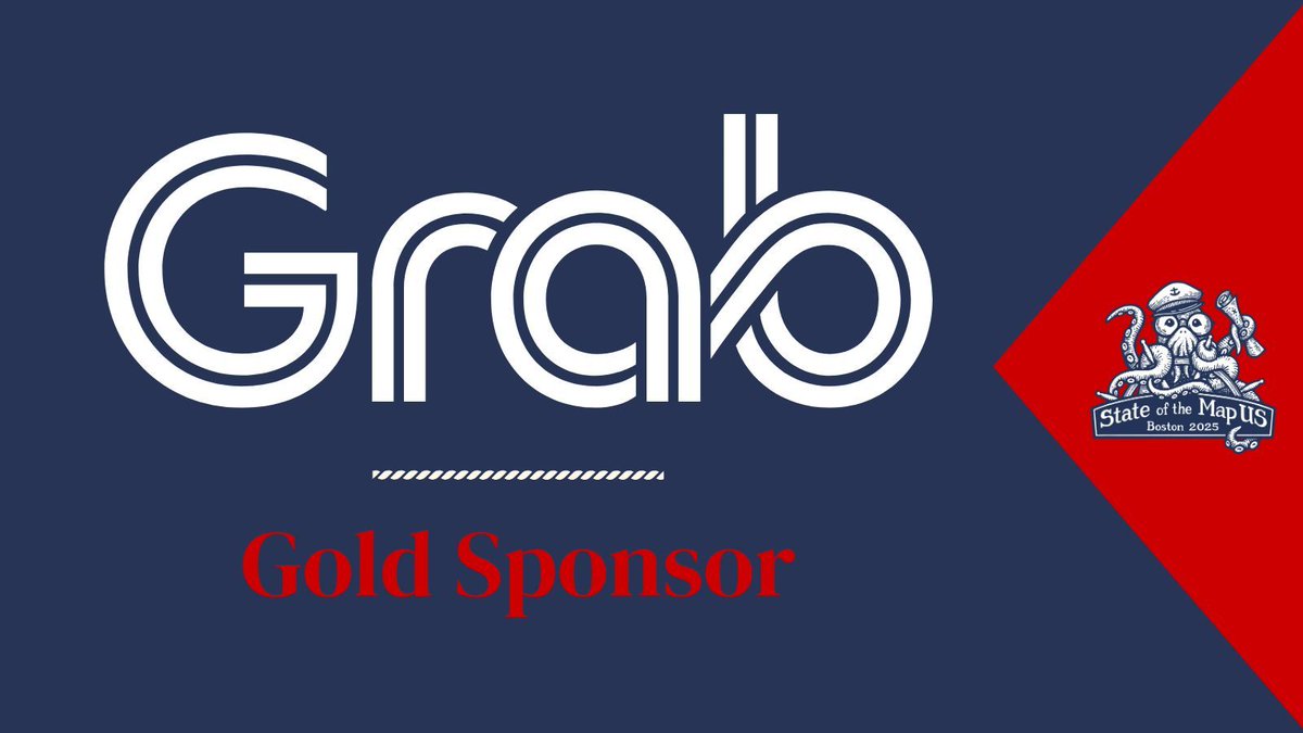Thank you to Grab, our first Gold sponsor of State of the Map US 2025!

🦞 openstreetmap.us/events/state-o… 

🔗 grabmaps.grab.com 

#StateoftheMapUS #OpenStreetMap #GrabMaps #ThankfulThursday #SOTMUS #SOTMUS2025