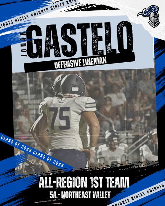Jonah Gastelo (@jonahgastelo07) on Twitter photo Honored to be named All-Region first team, the season has been great and more is yet to come <a href="/HIGLEYFOOTBALL/">Higley Football</a> <a href="/CoachGEMeyer/">Geoff Meyer</a> Honored to be named All-Region first team, the season has been great and more is yet to come <a href="/HIGLEYFOOTBALL/">Higley Football</a> <a href="/CoachGEMeyer/">Geoff Meyer</a>