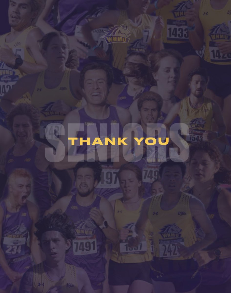 Thank you to our cross country seniors for your years of hard work &amp; leadership 🎓💜 #WNMUgrad #rarebreed