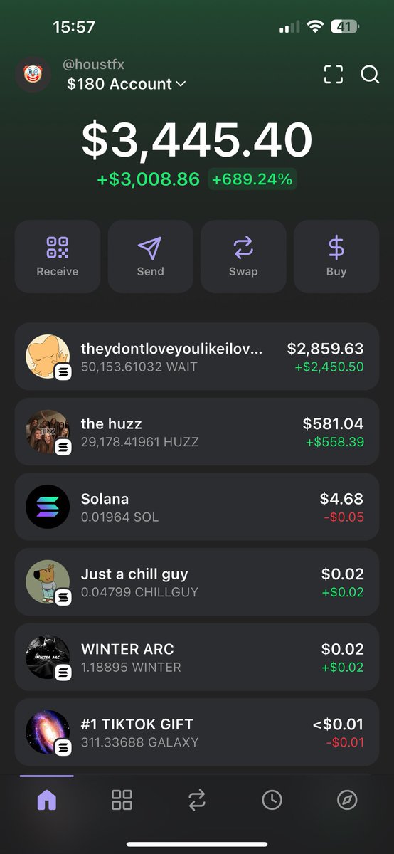 HoustFX's tweet image. Tik Tok meta done and dusted!

$180 to $3,445 in under 24 hours

Back to futures next week 📈

$wait 
$chillguy
$thehuzz