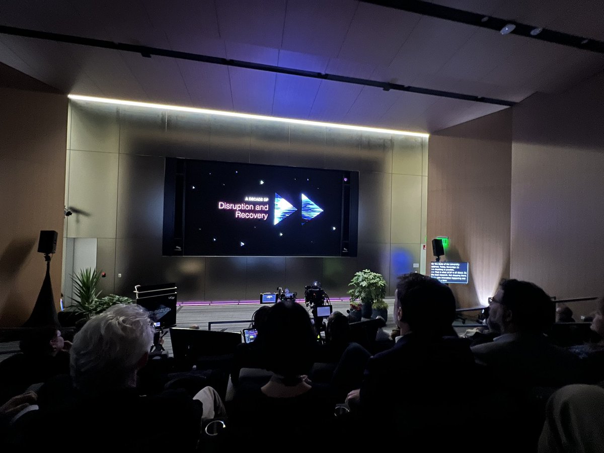 nooshin's tweet image. UCSF State of the University address theme ‘Momentum’ - reflecting on our journey in the past decade of disruption, recovery, community partnerships. #UCSFSOTU ucsf.edu/state-universi…