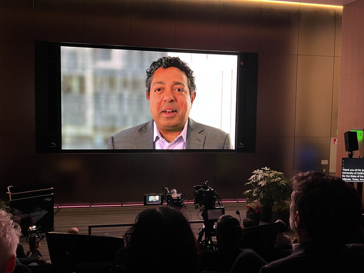 nooshin's tweet image. UCSF State of the University address theme ‘Momentum’ - reflecting on our journey in the past decade of disruption, recovery, community partnerships. #UCSFSOTU ucsf.edu/state-universi…