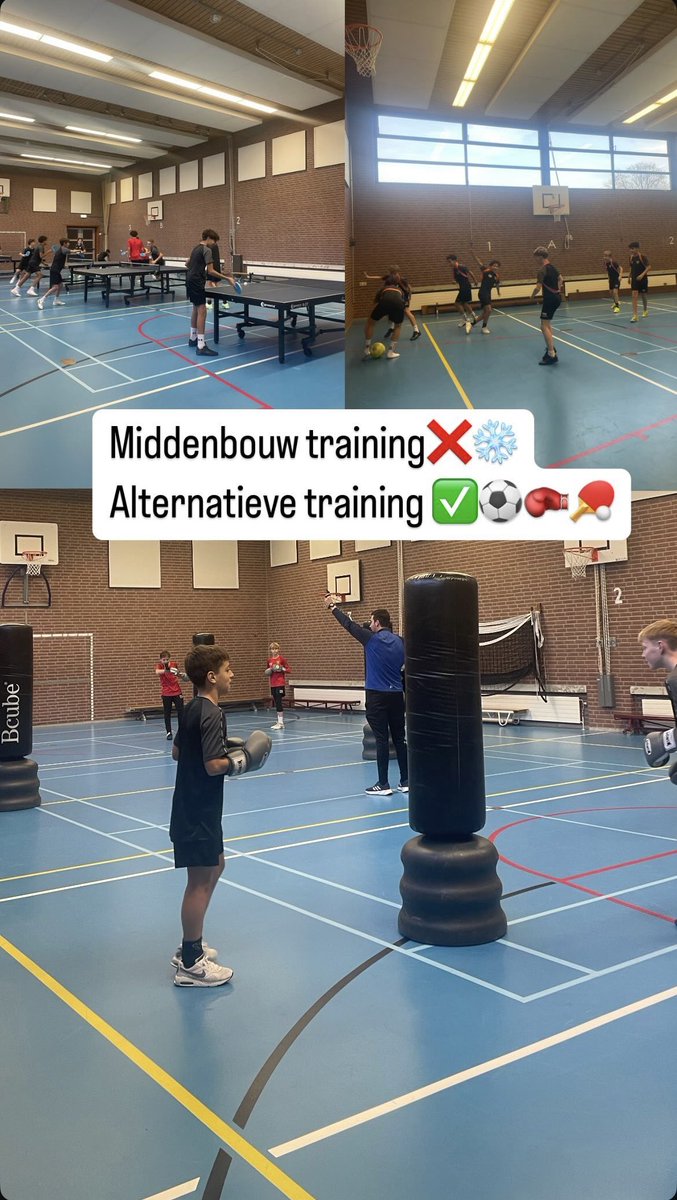 Als de weergoden niet goedgezind zijn, mogen we onze partnerschool <a href="/DenHulster_OGVO/">College Den Hulster</a> en de creativiteit van onze <a href="/vvvvenlojeugd/">VVV-Venlo Jeugdopleiding</a>-trainers enorm dankbaar zijn! 😍

Binnen no-time zetten de O12, O13 en O15 een prachtig programma neer!

Veldtraining ❌❄️
Alternatieve training ✅⚽️🥊🏓