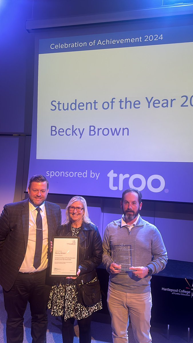 Hartlepool College (@hartlepoolfe) on Twitter photo Overall Student of the Year 2024 ~ BECKY BROWN ~ Well done Becky, a fantastic achievement. Sponsored by <a href="/Troocost/">troo</a> #HCFECOA2024 #TransformingLives #175yrs Overall Student of the Year 2024 ~ BECKY BROWN ~ Well done Becky, a fantastic achievement. Sponsored by <a href="/Troocost/">troo</a> #HCFECOA2024 #TransformingLives #175yrs