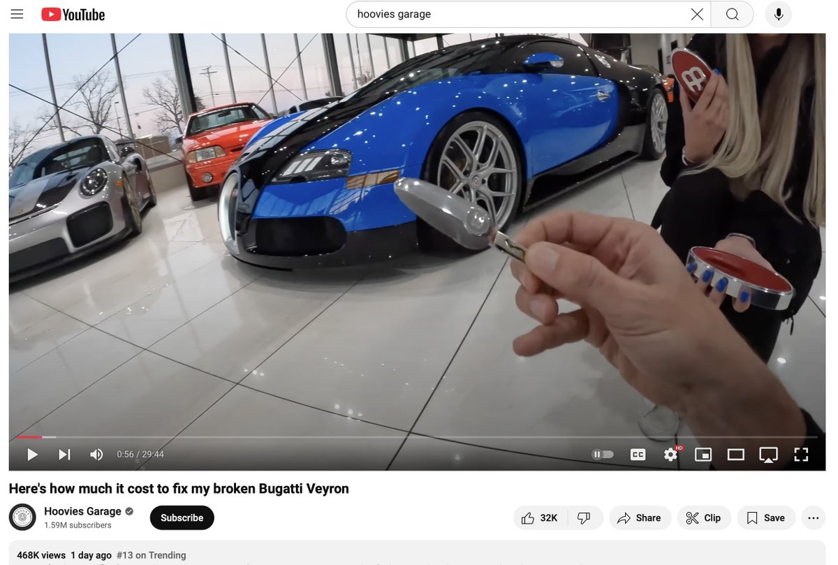 WE ARE LUCKY #13 ON TRENDING! And I had no idea the speed key on my Bugatti Veyron looked like something else that is wildly inappropriate. Of course the comments section noticed it immediately. youtu.be/mdJsW7mF_Hg