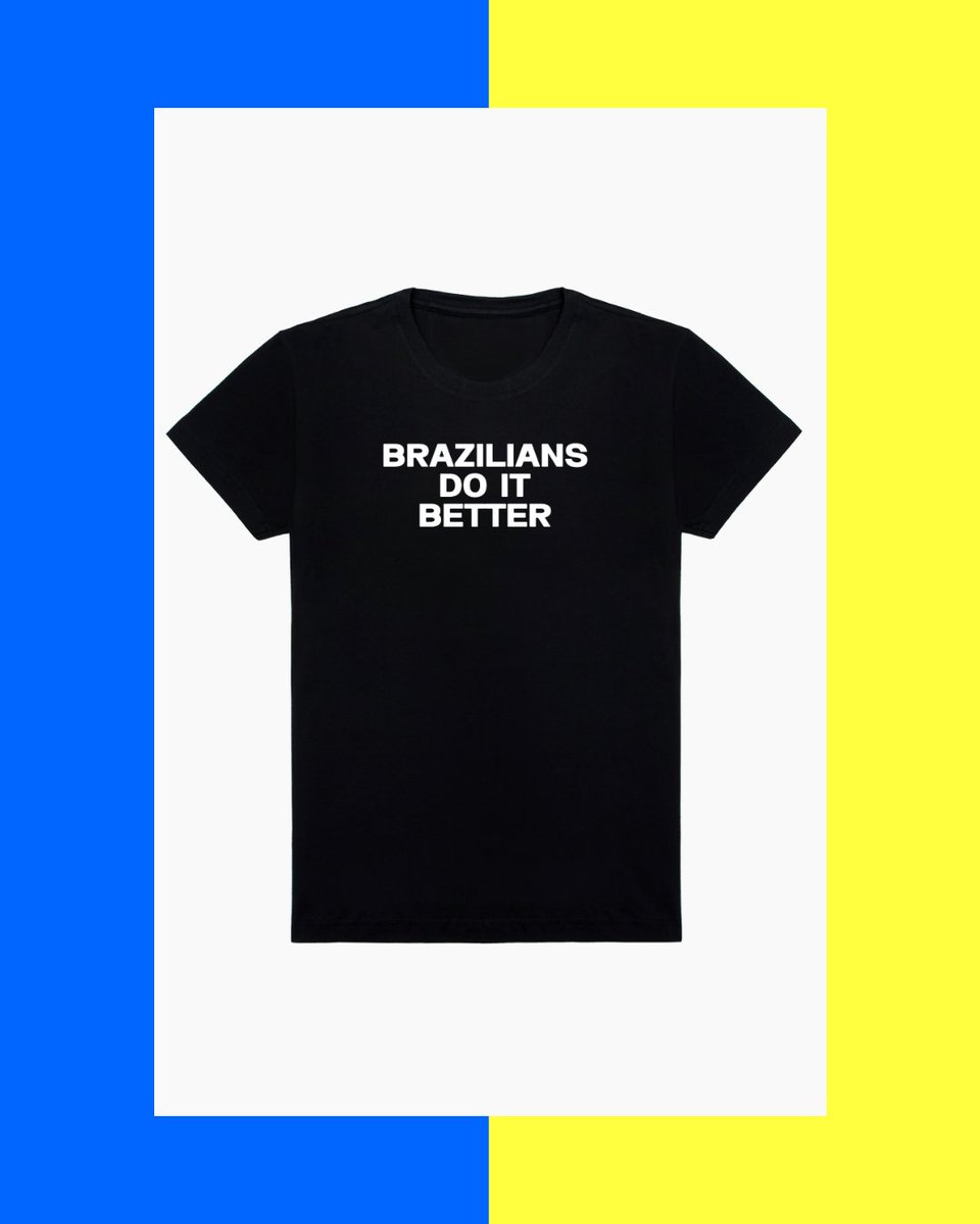 usesampa's tweet photo. Camiseta Brazilians do It Better 
Campeã de vendas ⚡ 

Algodão sustentável 🤌🏼

Compre direto no site 
https://t.co/CHekBTPpKQ… https://t.co/tmA6WC3zio