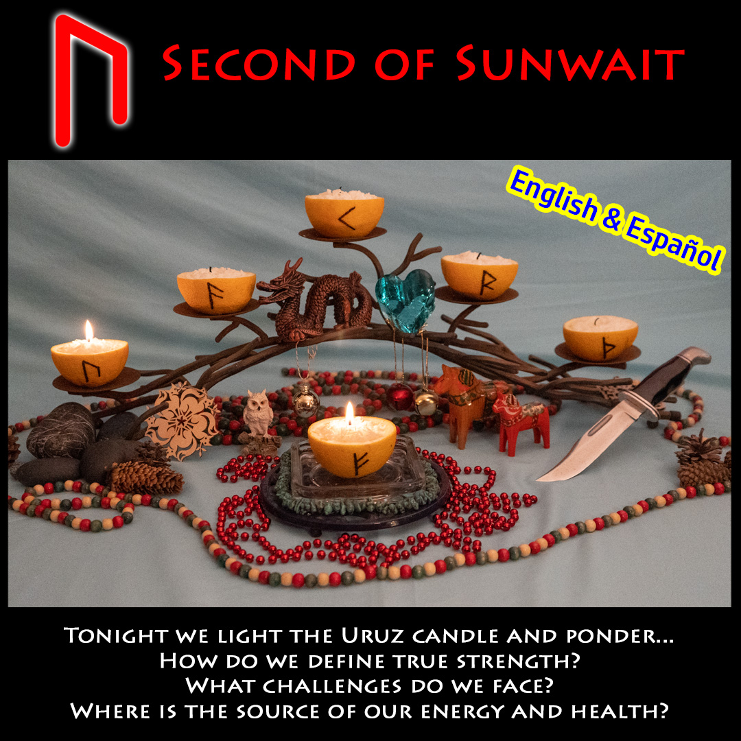 runequeen_rqefi's tweet photo. 2nd of #Sunwait! Tonight we light the Uruz candle and ponder: How do we define true #strength? What challenges do we face? Where is the source of our #energy and #health? Learn more here: https://t.co/CBS8HDg61X #sunwait #yule #fehu #uruz #thurisaz #ansuz #raidho #kenaz https://t.co/lk7Ea45Mi2