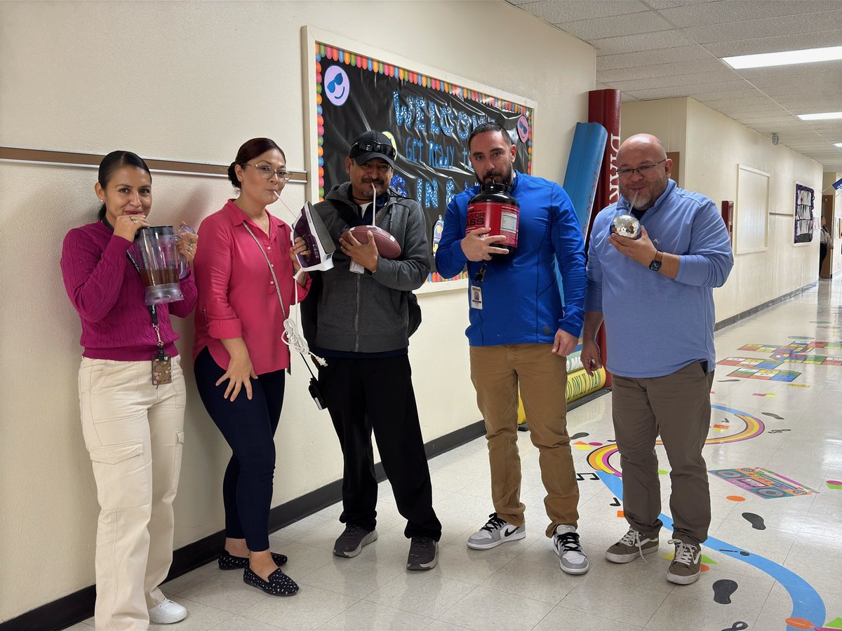 brestrada68's tweet photo. Underground Spirit Week Day 4,  let the fun continue!🥳🥳🥳 #AnythingButACup #NoCupNoProblem #WorkHardPlayHard #teamwork @AlarconElem @mruiz_SEISD https://t.co/JgNxomrfOJ