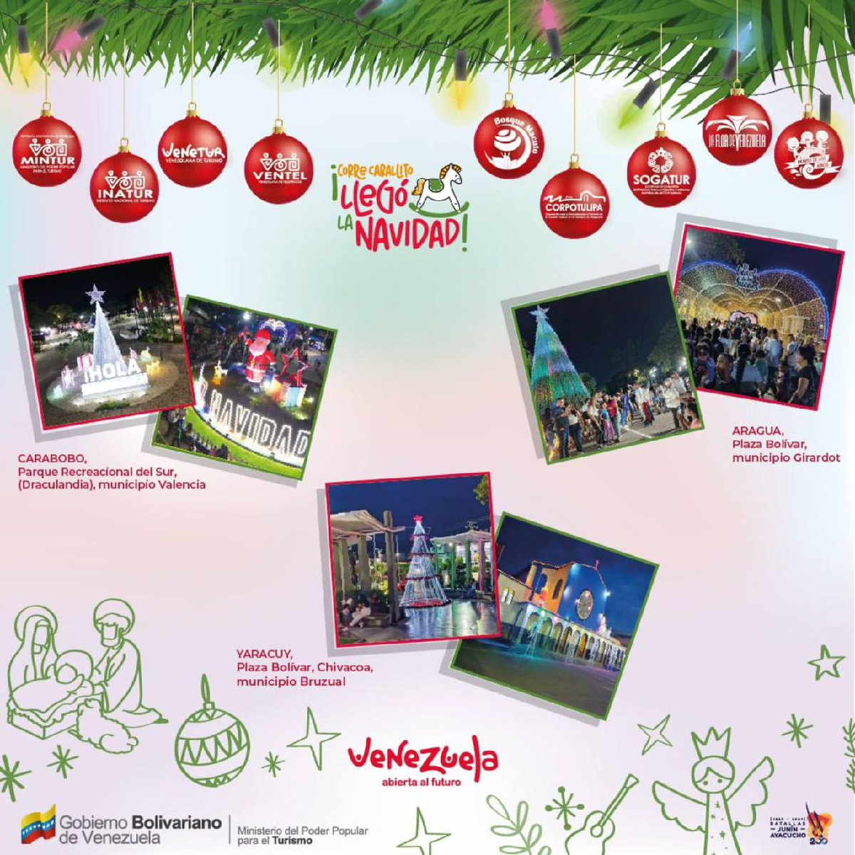 InaturMonagas's tweet photo. Vive con paz y alegri‌a la magia de la Navidad y visita los lugares emblema‌ticos para que disfrutes en familia.

¡Te esperamos!

Nicola‌s Maduro 
Delcy Rodri‌guez 
Freddy N‌a‌n‌ez 

#NavidadVenezolana 
#VenezuelaAbiertaAlFuturo https://t.co/C3pmF33YgG