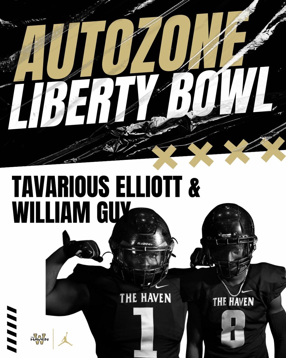 SaulsberrySr's tweet photo. Congrats to @WhitehavenTiger players selected to play in the @AZOLibertyBowl All-Star Game: DL Tavarious Elliott @TavariousElliot and DB William Guy @iam_wjg #respectthehaven #havenforever #havenstrong https://t.co/Em7mJfOquF