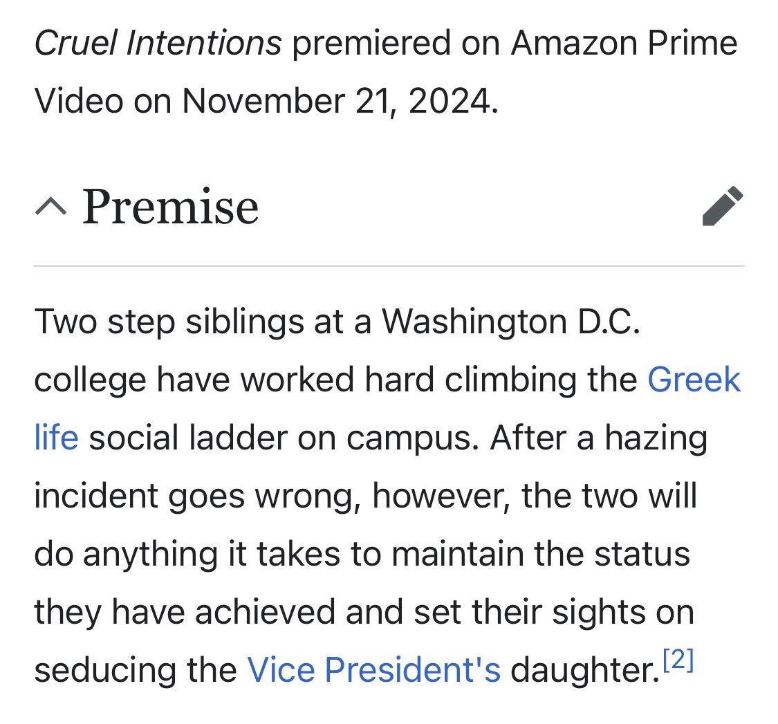 Cruel intentions tv show was a completely fumbled opportunity to make fun of student government associations. How are you going to make a show about power hungry college students in DC and not mock the fake governments they form irl??