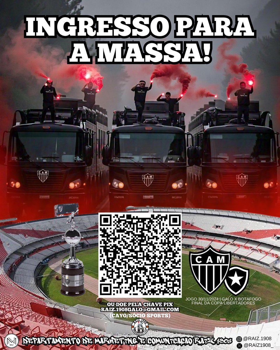🇦🇷 VAQUINHA DA MASSA 🇦🇷

Com o objetivo de ajudar pessoas sem condições fizemos essa vaquinha onde vamos comprar ingressos com o valor arrecadado e doar para pessoas que tem disposição de ir para argentina. Iremos colocar todas elas na caravana da galoucura (grátis)