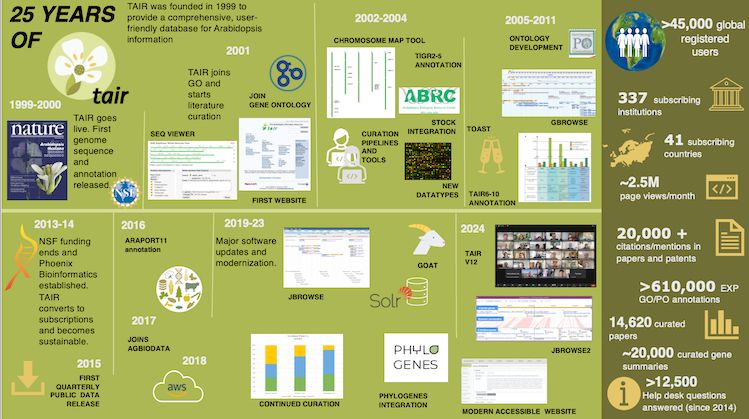 phoenix_bio's tweet photo. TAIR officially turned 25 on October 1, 2024! Read our blog post covering the highlights from the last 25 years. https://t.co/8DmYxRePg9 https://t.co/SCIwCnjDrK