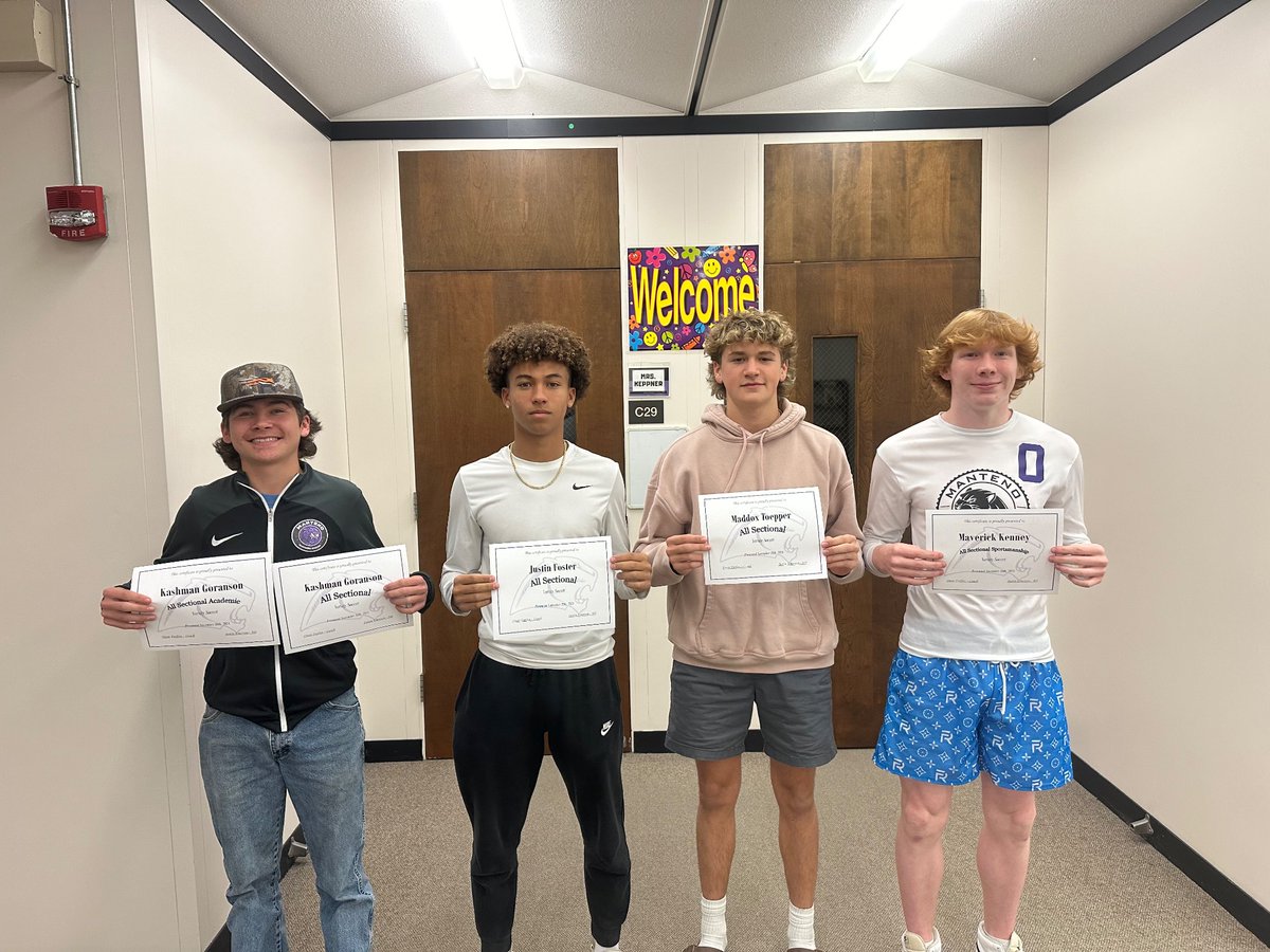 Congratulations to our all sectional athletes
All sectional 
Justin Foster 
Maddox Toepper 
Kash Goranson 

All sectional sportsmanship 
Maverick Kenney

 All sectional academic 
Kash Goranson