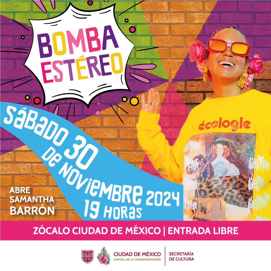 ¡BOMBA ESTÉREO EN EL ZÓCALO!

El próximo 30 de noviembre a las 19 horas, el grupo colombiano Bomba Estéreo se presentará en el Zócalo. 

Este gran concierto se realizará como parte de los 16 días de activismo contra la violencia de género, campaña que inicia el 25 de noviembre,