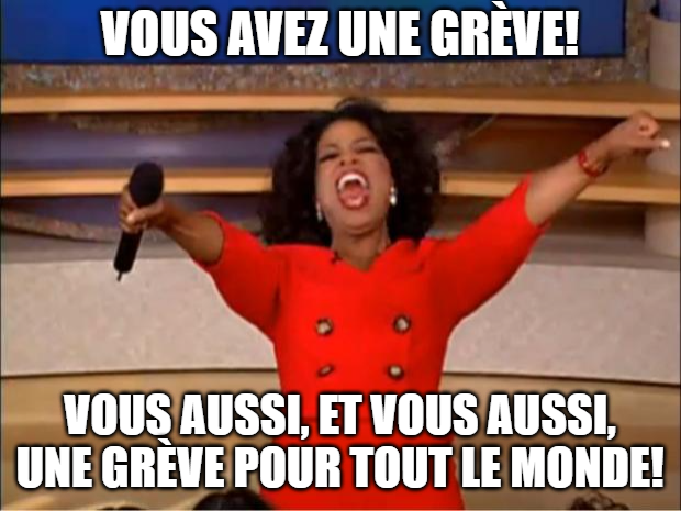 Y'a tu un syndicat qui n'est pas en greve, l'a été, ou est sur le bord de l'etre !? 🙃😅🥳🫠