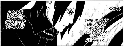 NarutoExplained's tweet photo. In the manga neither Sasuke or Naruto had ever considered there were more otsutuski

IF the scroll said something about the clan or MULTIPLE pairs, they wouldn't have been shocked. Sasuke hadn't even considered there had been another pair

The clan line is Boruto anime only https://t.co/WDSt85RmkG