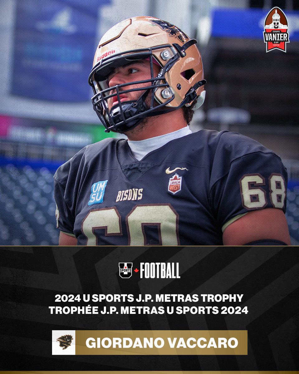 U SPORTS (@usportsca) on Twitter photo ๐๐ Giordano Vaccaro of the Manitoba Bisons wins the 2024 J.P. Metras Trophy as the U SPORTS Lineman of the Year!
๐๐ Giordano Vaccaro des <a href="/umbisons/">Manitoba Bisons ๐ฆฌ</a> remporte le trophรฉe J.P. Metras 2024 ร titre de joueur de ligne U SPORTS de l'annรฉe !
<a href="/CanadaWest/">Canada West</a>
#ChaseTheGlory | #ViserHaut ๐๐ Giordano Vaccaro of the Manitoba Bisons wins the 2024 J.P. Metras Trophy as the U SPORTS Lineman of the Year!
๐๐ Giordano Vaccaro des <a href="/umbisons/">Manitoba Bisons ๐ฆฌ</a> remporte le trophรฉe J.P. Metras 2024 ร titre de joueur de ligne U SPORTS de l'annรฉe !
<a href="/CanadaWest/">Canada West</a>
#ChaseTheGlory | #ViserHaut