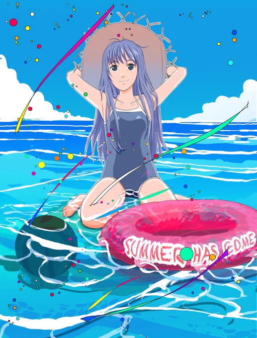 お蔵出し『SUMMER HAS COME』おはようございます。昨日ずっと立ちっぱなしの仕事があっておかげで腰が痛くて仕方ありませんあっという間の週末。色々考えると頭が痛くなりますがなんとかなるよね今日も良い事沢山あるよ#絵描きさん交流会 #絵描きさんフォロバ100 #art #pixelart 