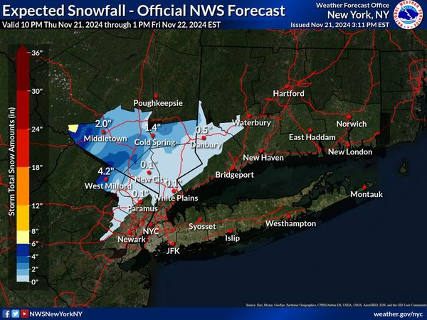 NWSNewYorkNY's tweet photo. Winter Weather Advisory for portions of NE NJ &amp; Lower Hudson Valley from 7pm tonight-10 am Fri morning. Rain changes to snow or rain/snow mix in these areas.  2"-4" for locations > 500 ft with the higher amounts >1000 ft. #NYwx #NJwx #CTwx #snow #firstflakes #firstsnowfall https://t.co/Jx3ia7gsq4