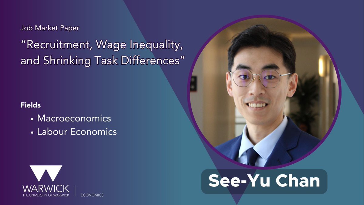 See-Yu Chan’s (<a href="/ChanSeeyu/">Chan See-Yu</a>) job market paper examines how the endogenous response of recruitment activities reconciles the puzzle of rising U.S. college wage premiums alongside declining job skill requirements for graduates since 1980.
Visit: buff.ly/4eFFL3V
#EconJobMarket