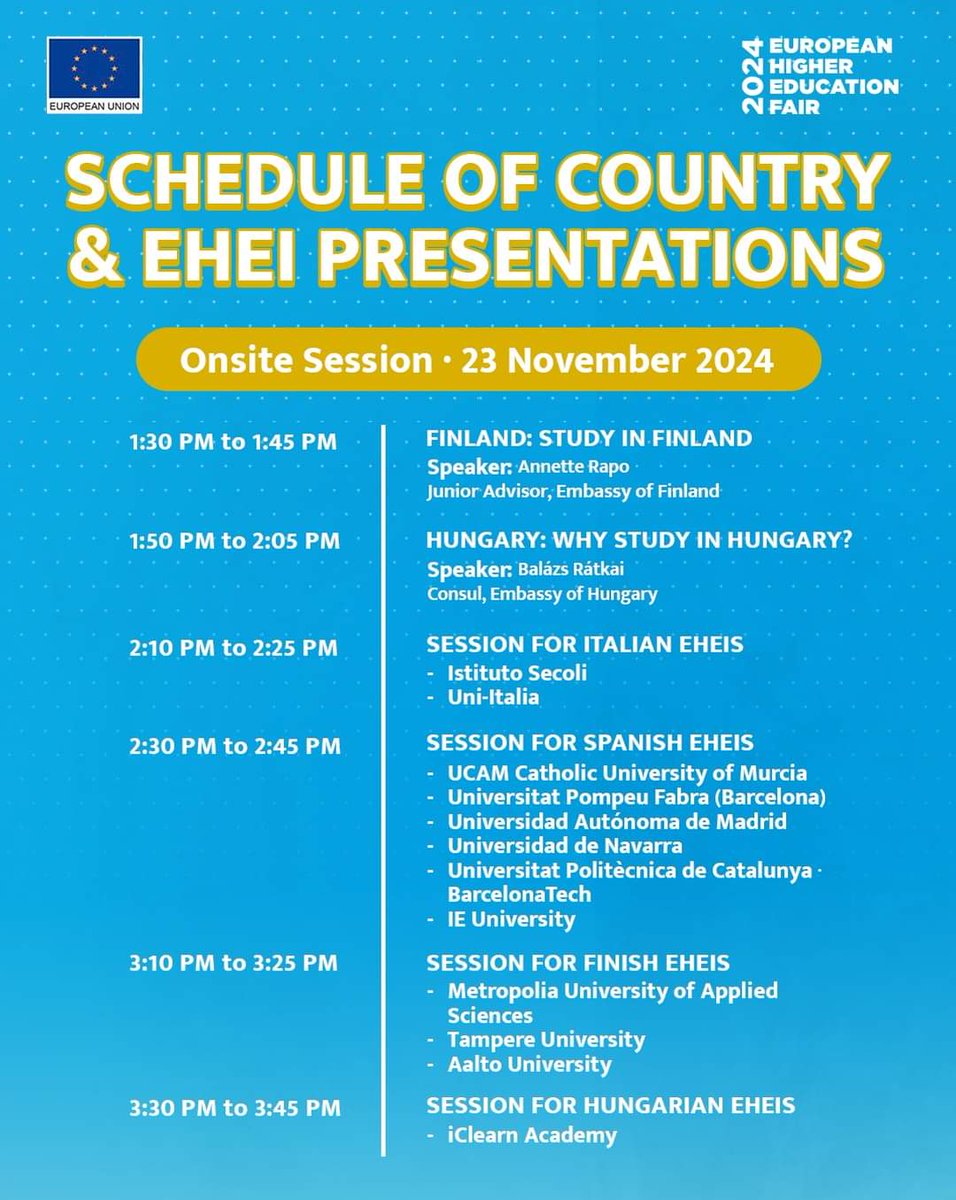 EUinthePH's tweet image. 👨‍🎓🧑‍🎓👩‍🎓👨‍💻
Discover more about your path to success and register for FREE at ehefphilippines.com✨

#EHEF2024 #PathwaysToExecellence #StudyInEU