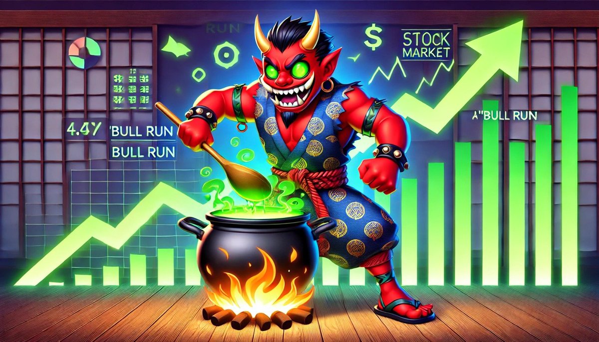 👹 The Japanese Devil is in the kitchen, cooking up something spicy for #OnieToken! 🍳🔥 

A recipe for bull runs and green candles is on the menu. 🐂💚 

Get ready to feast, legends! 🚀 

#sol #solana #meme