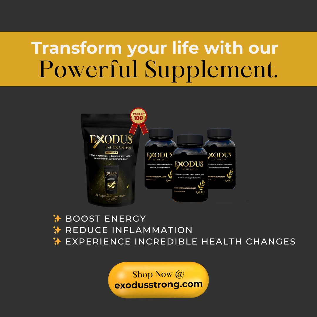 ExodusStrong's tweet photo. Exodus is more than just a supplement - it's a movement. We're on a mission to transform lives, one bottle at a time. From boosting energy to reducing inflammation, our users are experiencing incredible changes. What health transformation are you hoping for? #ExodusStrong https://t.co/7fgCbtVvce