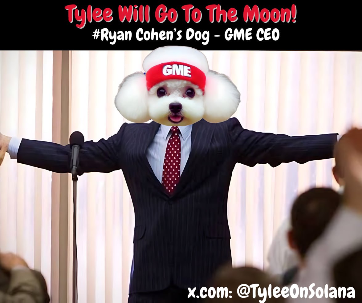 @mrsolana69 I believe in $TYLEE 🔥
<a href="/TyleeOnSolana/">Tylee on Sol</a> is the Ryan Cohen's beloved puppy and the biggest supporter of the #GME movement. 
Proud partner of #GMEonSOL ❤️
Follow the #GMEPUP:
 5EX6cqYRBharZq5U7zJxka4wpj5qq5byJd8NyRWR8XvJ 

$GME $AMC $KITTY $GIL #Solana #memecoin #MemeCoinSeason