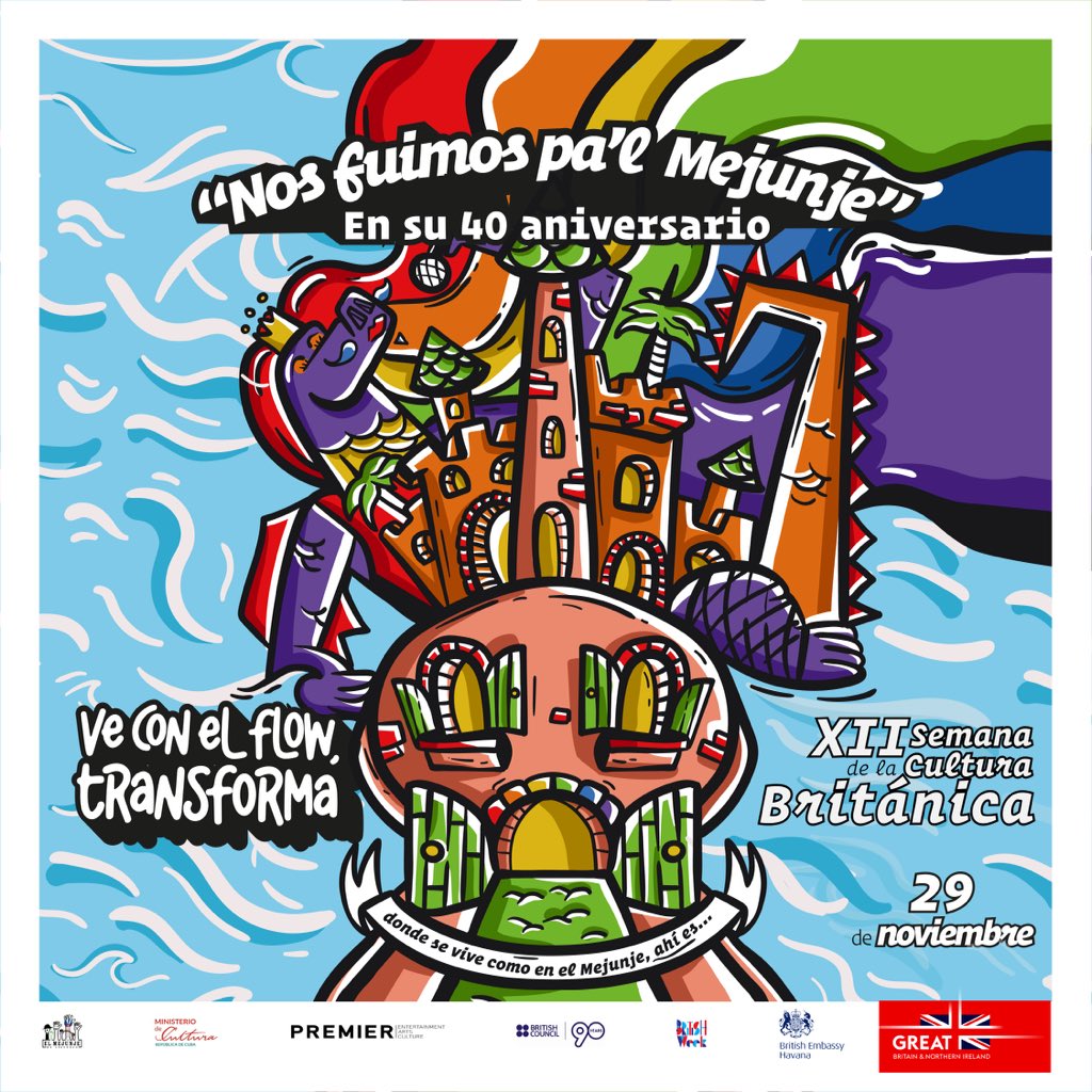Nos fuimos pa’ Las Villas 😀🏝️
.
La inauguración de la #SemanadelaCulturaBritánica será el próximo viernes 29 de Noviembre, en el Centro de Promoción Cultural El Mejunje de Santa Clara.🇨🇺🏳️‍🌈.
.
El Mejunje, conocido como el rinconcito bohemio este año celebra su 40 Aniversario.
