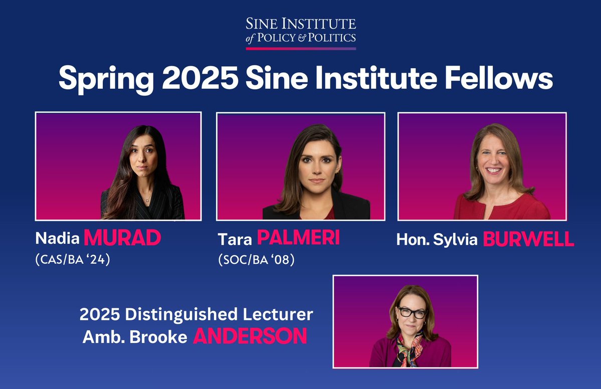 Sylvia M. Burwell (@sylviaburwell) on Twitter photo I look forward to engaging with <a href="/AmericanU/">American University</a>'s incredible students, faculty, alumni, and community as an <a href="/AUSineInstitute/">AU Sine Institute</a> #2025SineFellow, focusing on whether there was a realignment in the 2024 election and, if so, the impact on U.S. culture, politics, and policy. #SeeYouAtSine I look forward to engaging with <a href="/AmericanU/">American University</a>'s incredible students, faculty, alumni, and community as an <a href="/AUSineInstitute/">AU Sine Institute</a> #2025SineFellow, focusing on whether there was a realignment in the 2024 election and, if so, the impact on U.S. culture, politics, and policy. #SeeYouAtSine