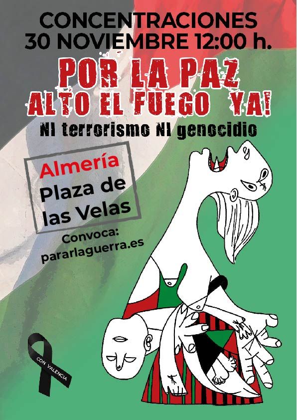 JuceAndalucia's tweet photo. En #Almeria

🗓️30 de Noviembre
🕛12:00
📍Plaza de las Velas

Por la Paz. Alto el Fuego ¡Ya! Ni Terrorismo Ni Genocidio #altoelfuegoya #yovoy30n https://t.co/lUdo7FbHFz