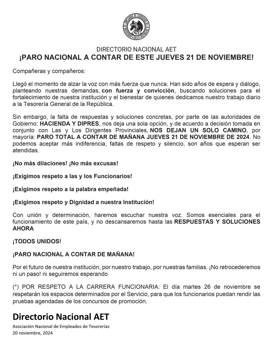 FrenteTrabFARM's tweet photo. Cómo Frente de Trabajadoras/ es no estamos ajenos a las demandas del sector público en éste caso los trabajadores de la @tgrchile
Compartimos su declaración por el comienzo del paro.
La falta de respuestas y soluciones concretas, por parte de las autoridades de Gobierno: https://t.co/XQtIukqWlg