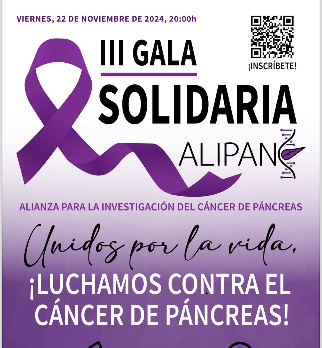 MacarullaTeresa's tweet photo. Hoy es el día mundial del cáncer de páncreas. Nosotros seguimos luchando💜Mañana celebramos la cena @Alipanc1 para la investigación en este tumor, te apuntas?#DiaMundialDelCancerDePancreas @VHIO @vallhebron https://t.co/DowZZu3IiT